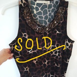 Animal Print Embellished top